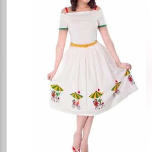 Tatyana flower and balloon cart pinup cotton Dress retro style